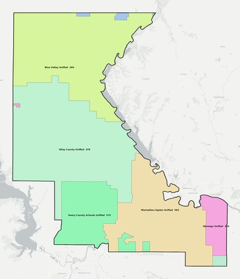 Riley County KS school district boundaries map