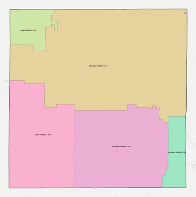Rooks County KS school district boundaries map