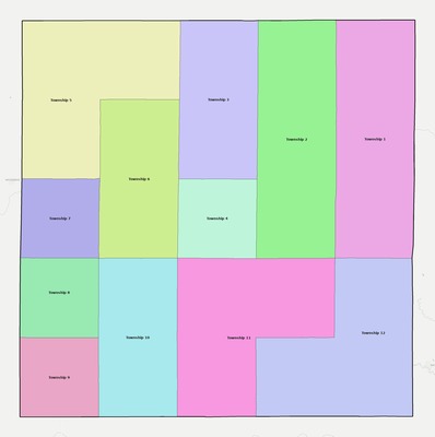 Rooks County KS townships and subdivisions map