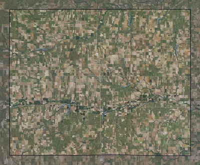 Rush County KS USGS imagery and topo map
