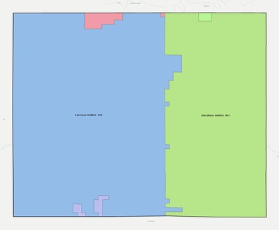 Rush County KS school district boundaries map