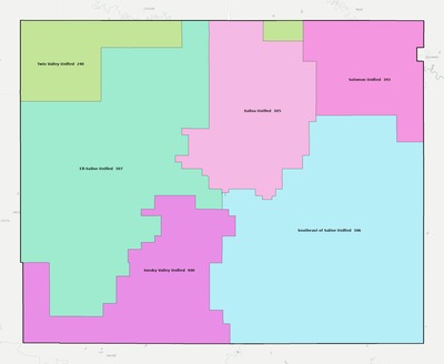 Saline County KS school district boundaries map