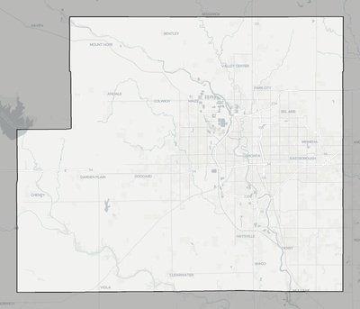 Sedgwick County KS county basemap context