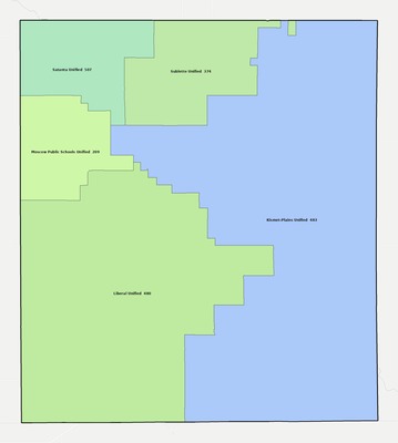 Seward County KS school district boundaries map