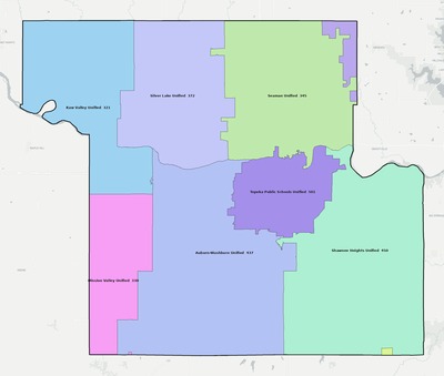 Shawnee County KS school district boundaries map