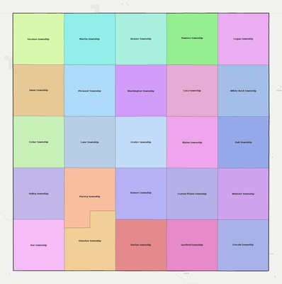 Smith County KS townships and subdivisions map