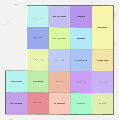 Stafford County KS townships and subdivisions map