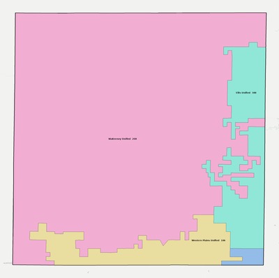 Trego County KS school district boundaries map