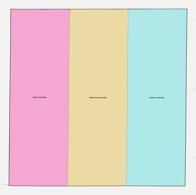 Trego County KS townships and subdivisions map