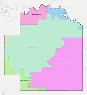Wabaunsee County KS school district boundaries map