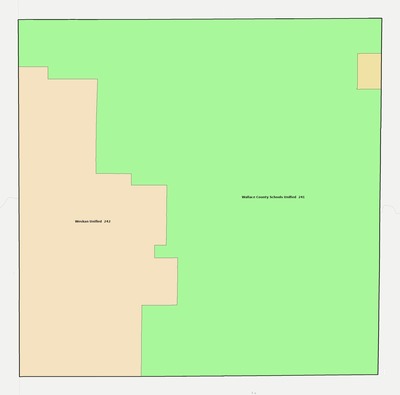 Wallace County KS school district boundaries map