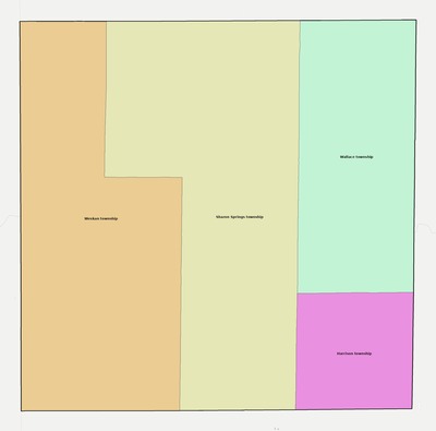 Wallace County KS townships and subdivisions map