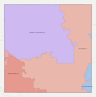 Washington County KS school district boundaries map