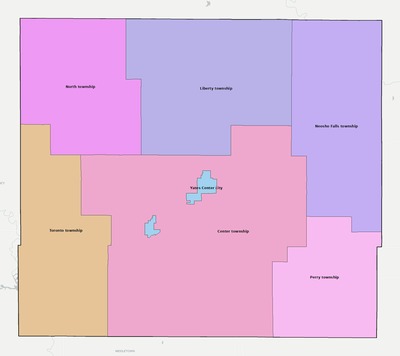 Woodson County KS townships and subdivisions map