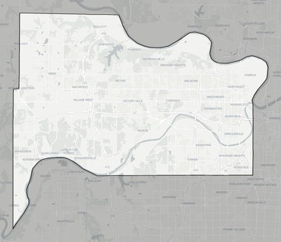 Wyandotte County KS county basemap context