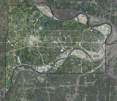 Wyandotte County KS USGS imagery and topo map