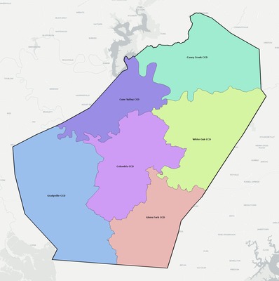 Adair County KY townships and subdivisions map