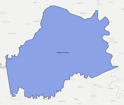 Anderson County KY school district boundaries map