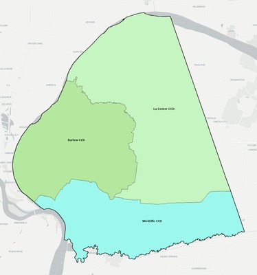 Ballard County KY townships and subdivisions map