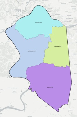 Boone County KY townships and subdivisions map