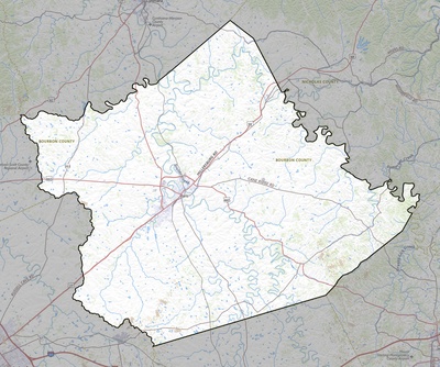 Bourbon County KY USGS topo map
