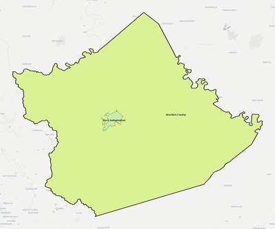 Bourbon County KY school district boundaries map