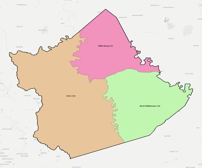 Bourbon County KY townships and subdivisions map