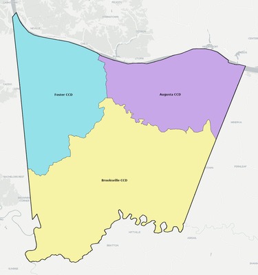 Bracken County KY townships and subdivisions map