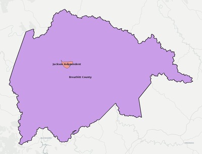 Breathitt County KY school district boundaries map