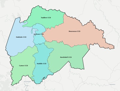 Breathitt County KY townships and subdivisions map