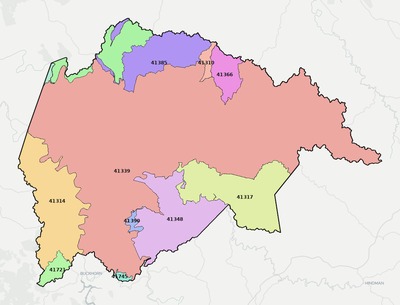 Breathitt County KY ZIP code boundaries map