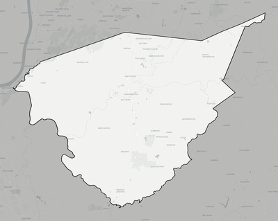 Bullitt County KY county basemap context