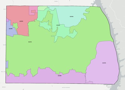 Calloway County KY ZIP code boundaries map