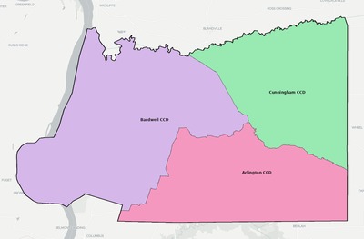 Carlisle County KY townships and subdivisions map