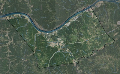 Carroll County KY USGS imagery and topo map