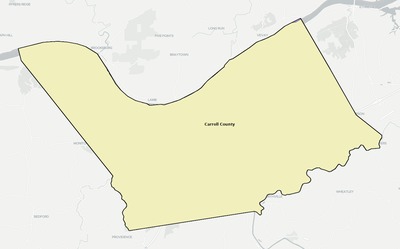 Carroll County KY school district boundaries map