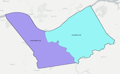 Carroll County KY townships and subdivisions map