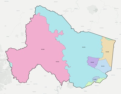 Carter County KY ZIP code boundaries map