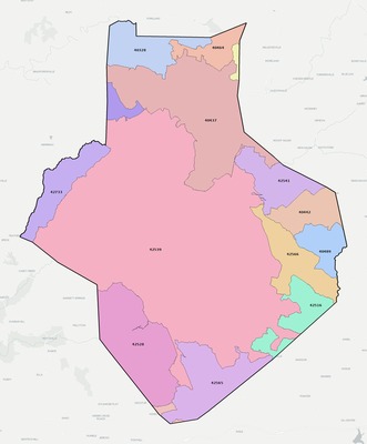 Casey County KY ZIP code boundaries map