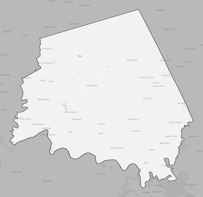 Clark County KY county basemap context