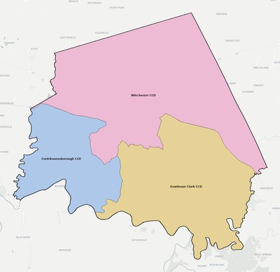 Clark County KY townships and subdivisions map