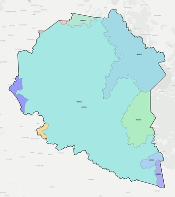 Clay County KY ZIP code boundaries map