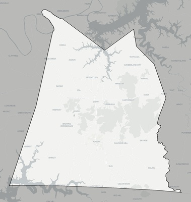 Clinton County KY county basemap context