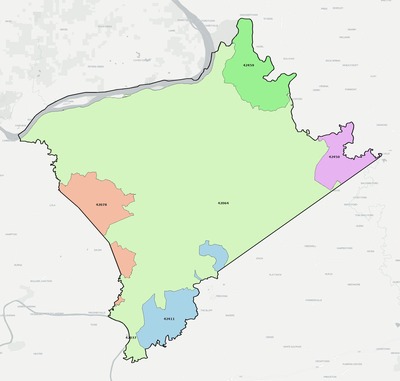 Crittenden County KY ZIP code boundaries map