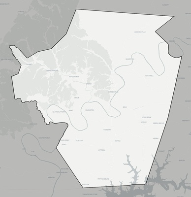 Cumberland County KY county basemap context