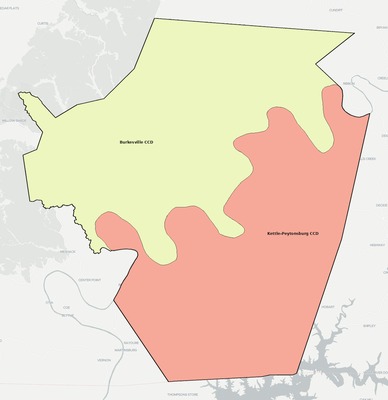 Cumberland County KY townships and subdivisions map