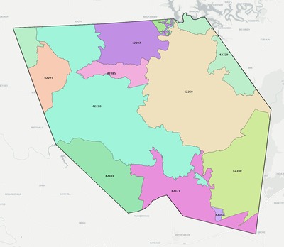 Edmonson County KY ZIP code boundaries map
