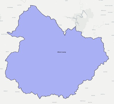 Elliott County KY school district boundaries map