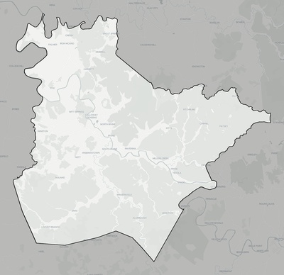 Estill County KY county basemap context