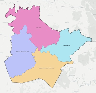 Estill County KY townships and subdivisions map